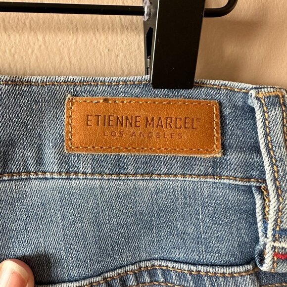 Women's 27 Etienne Marcel Red Zipper Indigo Splatter Skinny Zipper Fly - Picture 9 of 12